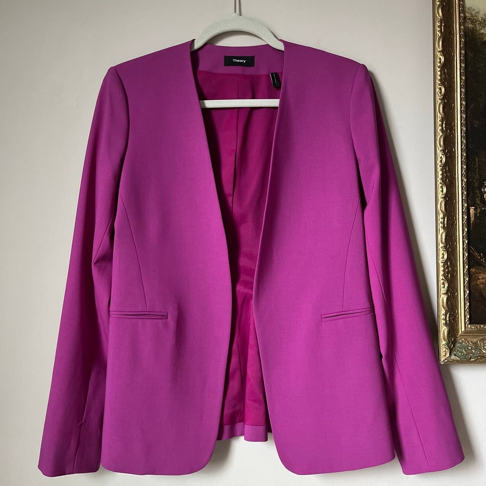 Theory Isita Wool Blazer Vivid Fuchsia size 4